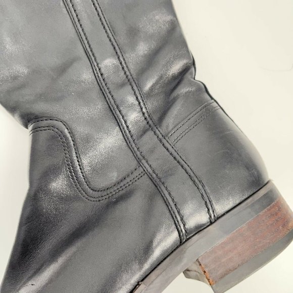 Coach Easton Black Leather Boots Sz 7 Riding - Picture 3 of 10